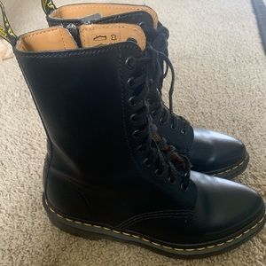 Black Dr. Martens Alix Pointy Toe Combat Boots